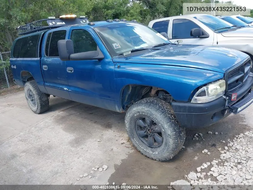 1D7HG38X43S221553 2003 Dodge Dakota Sport/Sxt