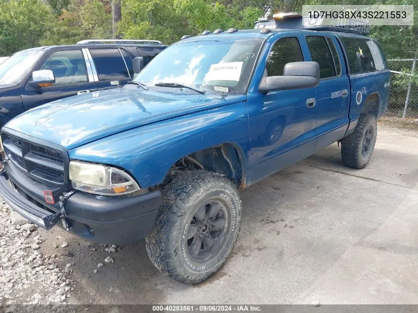 1D7HG38X43S221553 2003 Dodge Dakota Sport/Sxt