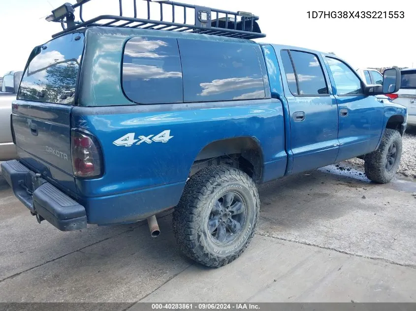 1D7HG38X43S221553 2003 Dodge Dakota Sport/Sxt