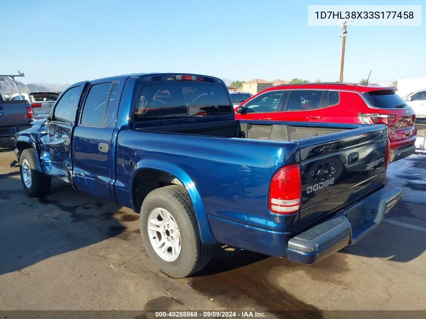 2003 Dodge Dakota Sport/Sxt VIN: 1D7HL38X33S177458 Lot: 40288868