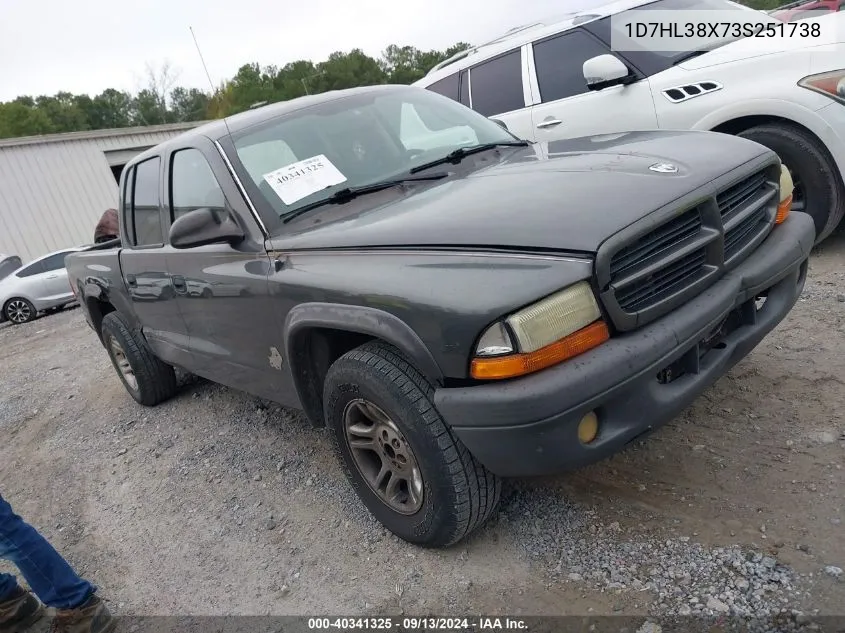 2003 Dodge Dakota Sport/Sxt VIN: 1D7HL38X73S251738 Lot: 40341325