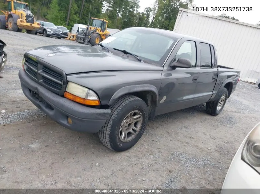 2003 Dodge Dakota Sport/Sxt VIN: 1D7HL38X73S251738 Lot: 40341325