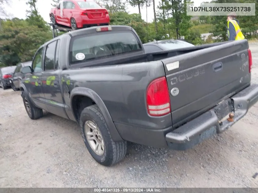 2003 Dodge Dakota Sport/Sxt VIN: 1D7HL38X73S251738 Lot: 40341325