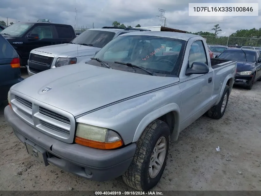 2003 Dodge Dakota VIN: 1D7FL16X33S100846 Lot: 40345919