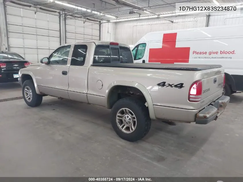 2003 Dodge Dakota VIN: 1D7HG12X83S234870 Lot: 40355724