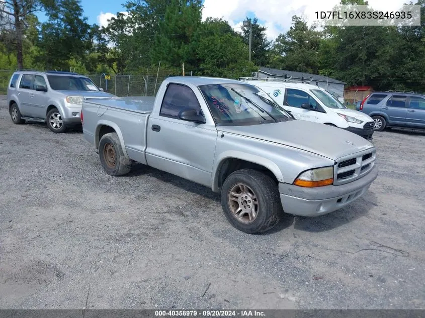 2003 Dodge Dakota VIN: 1D7FL16X83S246935 Lot: 40358979