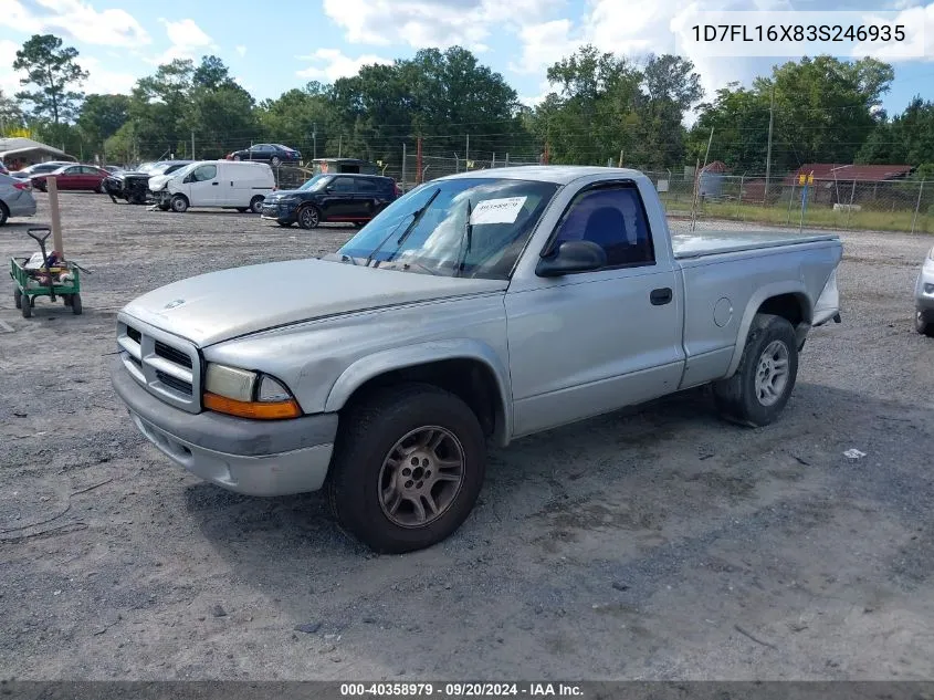 2003 Dodge Dakota VIN: 1D7FL16X83S246935 Lot: 40358979