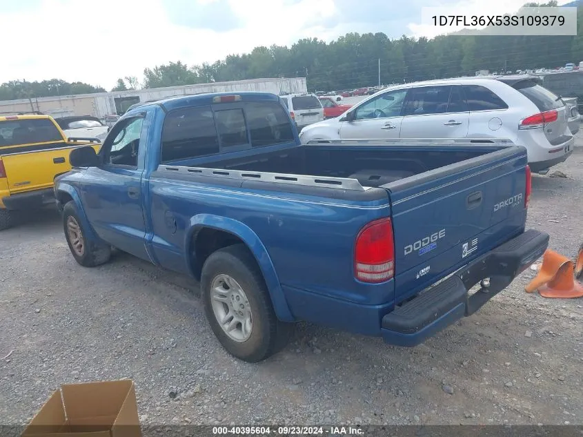 2003 Dodge Dakota Sport VIN: 1D7FL36X53S109379 Lot: 40395604