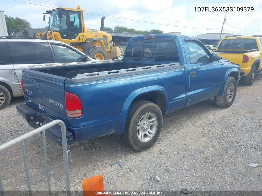 2003 Dodge Dakota Sport VIN: 1D7FL36X53S109379 Lot: 40395604