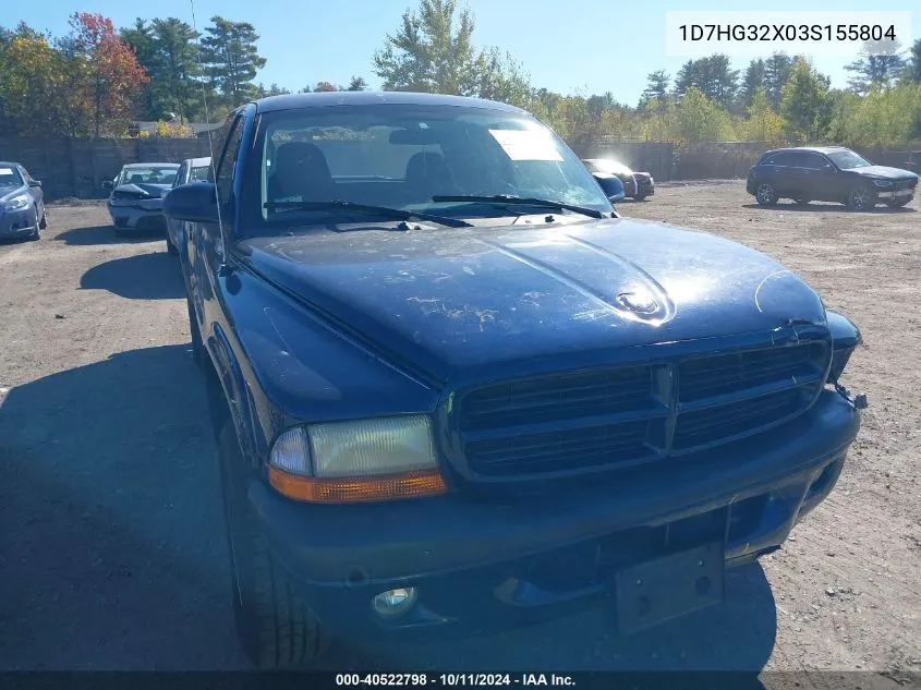 2003 Dodge Dakota Sport VIN: 1D7HG32X03S155804 Lot: 40522798