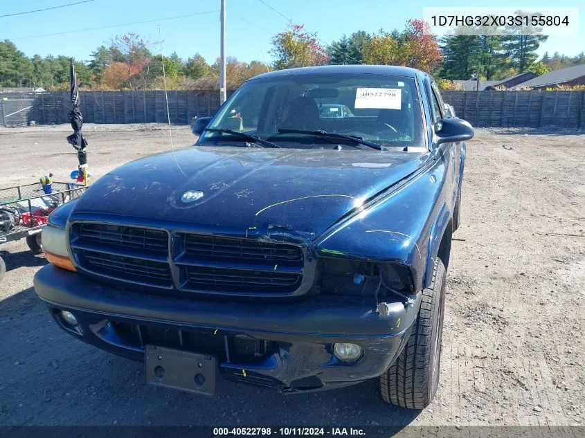 2003 Dodge Dakota Sport VIN: 1D7HG32X03S155804 Lot: 40522798