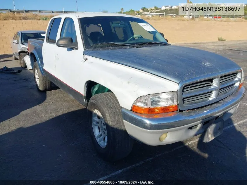 2003 Dodge Dakota Slt VIN: 1D7HG48N13S138697 Lot: 40554665