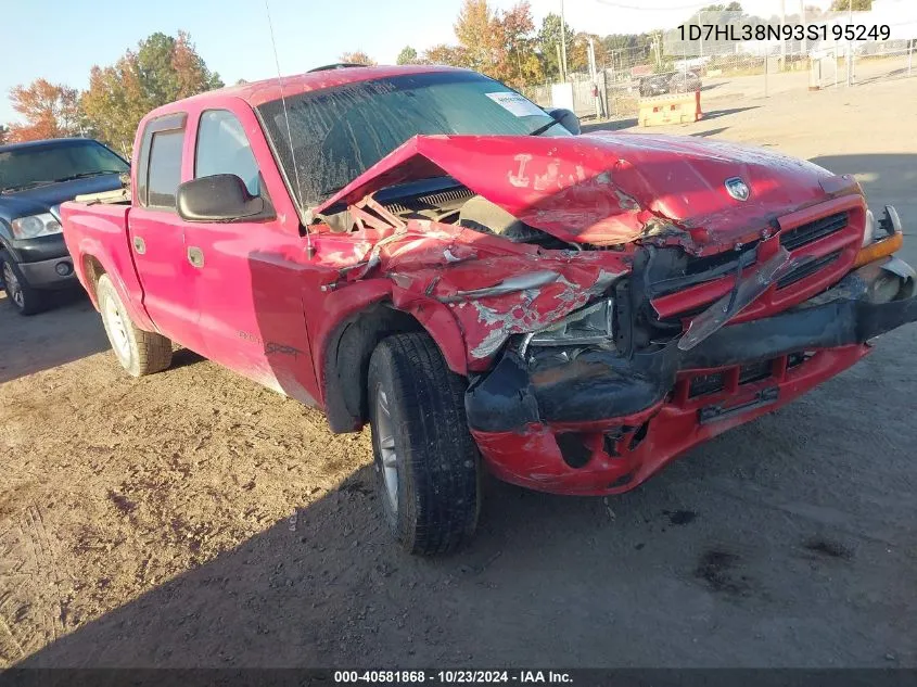 2003 Dodge Dakota Sport/Sxt VIN: 1D7HL38N93S195249 Lot: 40581868