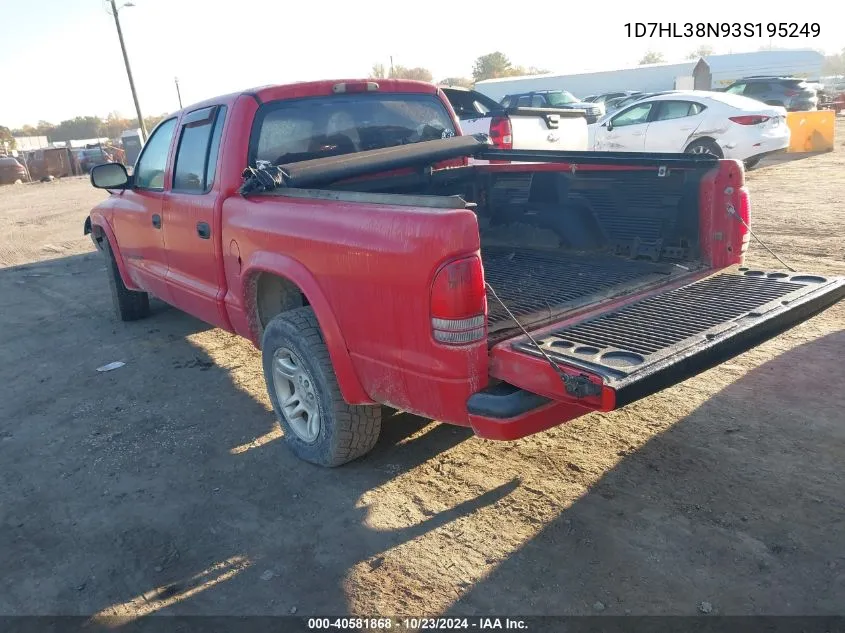 2003 Dodge Dakota Sport/Sxt VIN: 1D7HL38N93S195249 Lot: 40581868