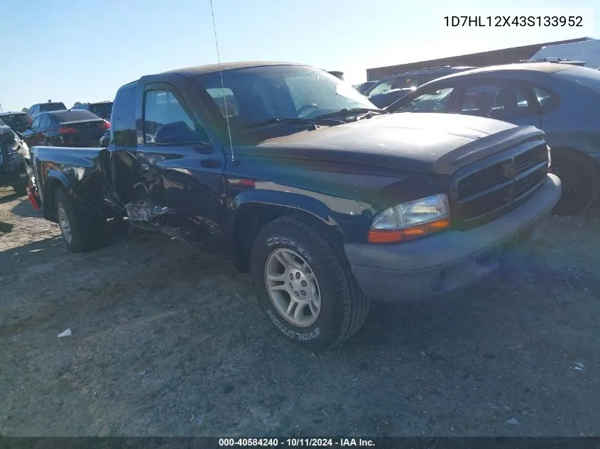 2003 Dodge Dakota VIN: 1D7HL12X43S133952 Lot: 40584240