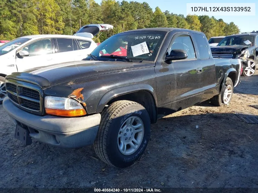 2003 Dodge Dakota VIN: 1D7HL12X43S133952 Lot: 40584240