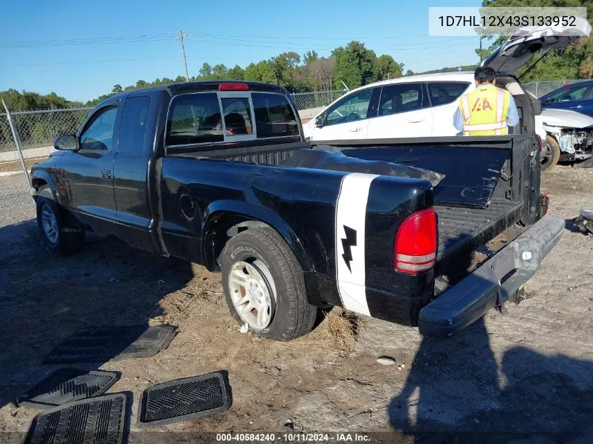 2003 Dodge Dakota VIN: 1D7HL12X43S133952 Lot: 40584240