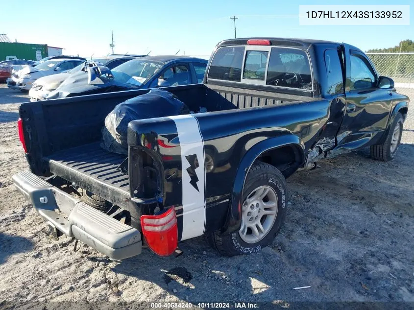 2003 Dodge Dakota VIN: 1D7HL12X43S133952 Lot: 40584240