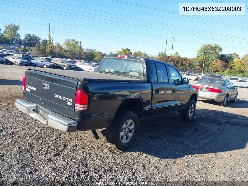 2003 Dodge Dakota Slt VIN: 1D7HG48X63Z208003 Lot: 40634935