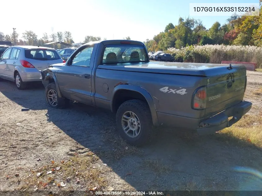 2003 Dodge Dakota VIN: 1D7GG16X53S152214 Lot: 40679558