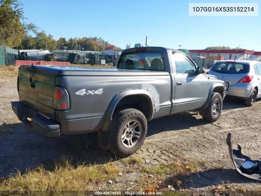 2003 Dodge Dakota VIN: 1D7GG16X53S152214 Lot: 40679558