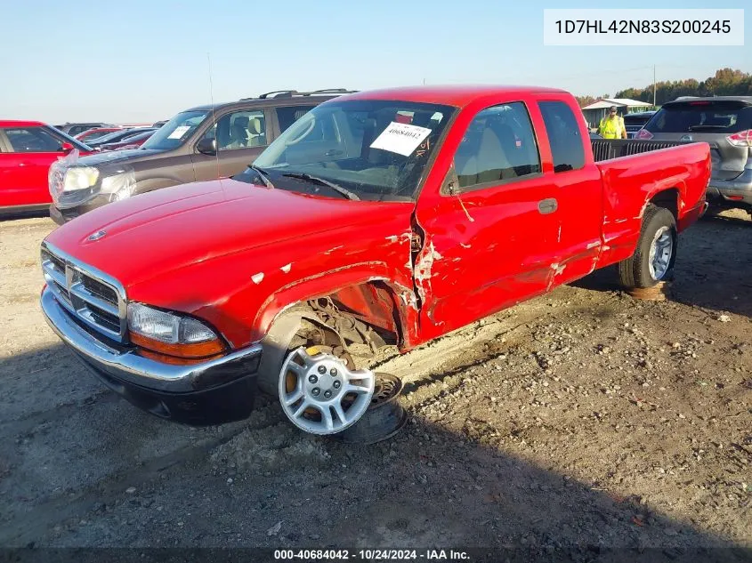 2003 Dodge Dakota Slt VIN: 1D7HL42N83S200245 Lot: 40684042