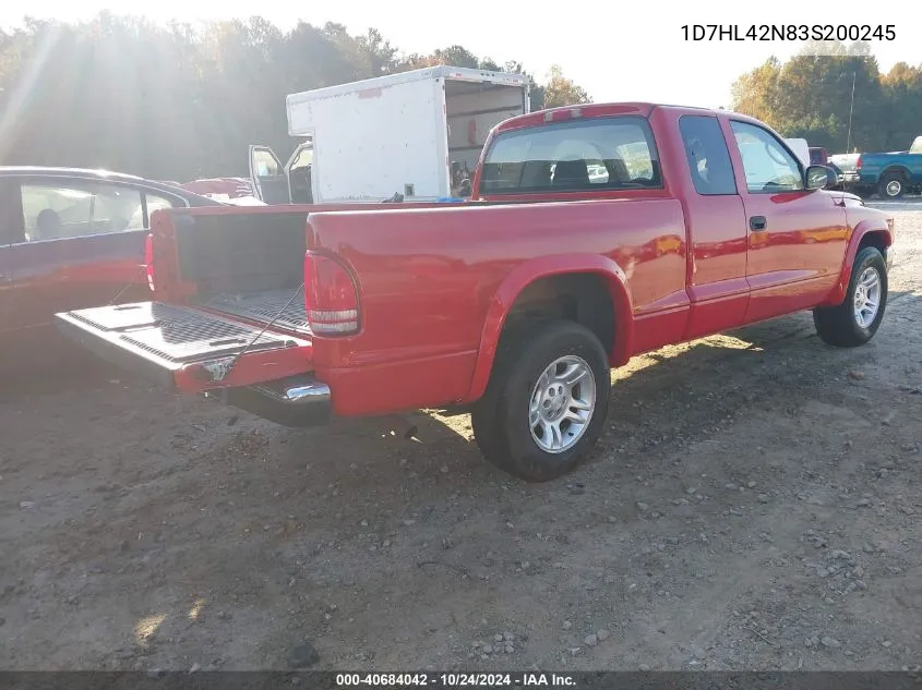 2003 Dodge Dakota Slt VIN: 1D7HL42N83S200245 Lot: 40684042