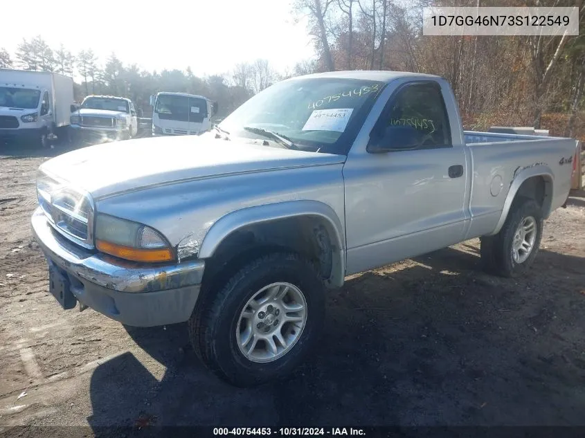 2003 Dodge Dakota Slt VIN: 1D7GG46N73S122549 Lot: 40754453