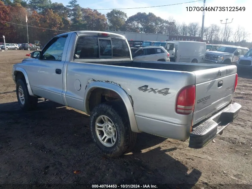 2003 Dodge Dakota Slt VIN: 1D7GG46N73S122549 Lot: 40754453