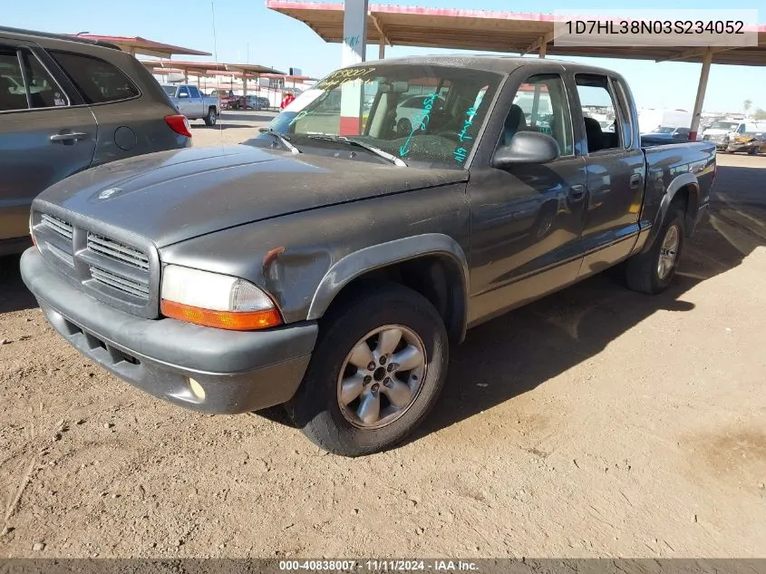 2003 Dodge Dakota Sport/Sxt VIN: 1D7HL38N03S234052 Lot: 40838007