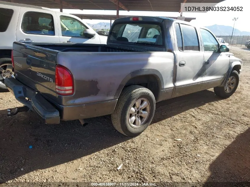 2003 Dodge Dakota Sport/Sxt VIN: 1D7HL38N03S234052 Lot: 40838007