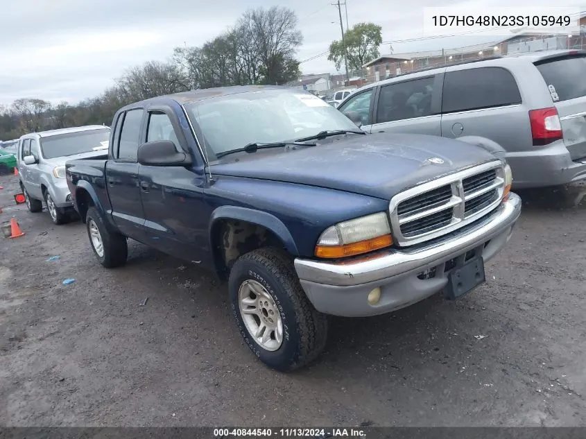 2003 Dodge Dakota Slt VIN: 1D7HG48N23S105949 Lot: 40844540