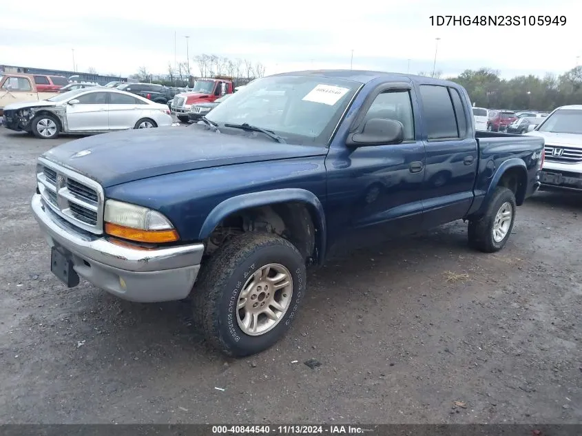 2003 Dodge Dakota Slt VIN: 1D7HG48N23S105949 Lot: 40844540