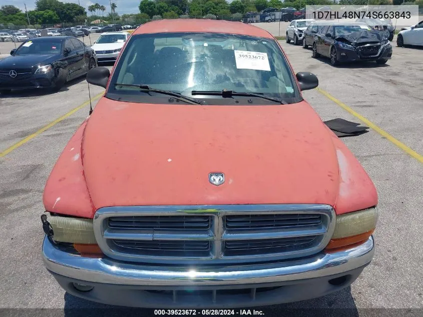 2004 Dodge Dakota Slt VIN: 1D7HL48N74S663843 Lot: 39523672