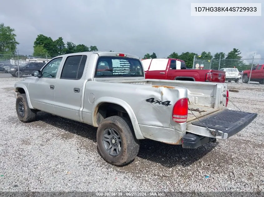 2004 Dodge Dakota Sport/Sxt VIN: 1D7HG38K44S729933 Lot: 39756139