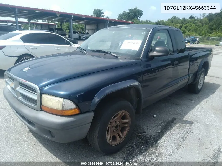 2004 Dodge Dakota VIN: 1D7GL12KX4S663344 Lot: 39938659