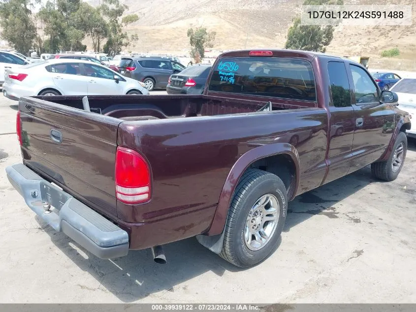 2004 Dodge Dakota VIN: 1D7GL12K24S591488 Lot: 39939122