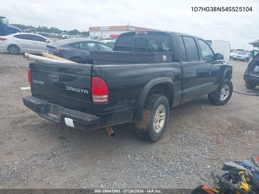 2004 Dodge Dakota Sport/Sxt VIN: 1D7HG38N54S525104 Lot: 39941983