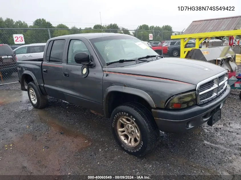 2004 Dodge Dakota Sport/Sxt VIN: 1D7HG38N74S549422 Lot: 40060549