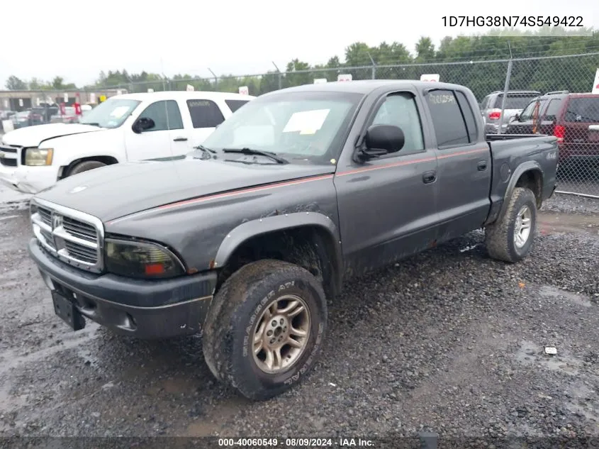 1D7HG38N74S549422 2004 Dodge Dakota Sport/Sxt