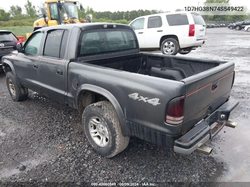 1D7HG38N74S549422 2004 Dodge Dakota Sport/Sxt