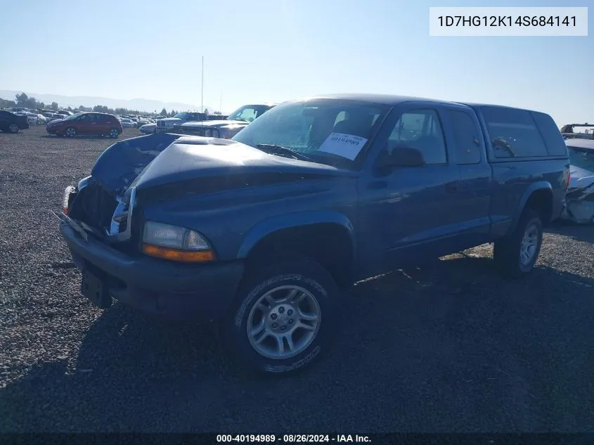 2004 Dodge Dakota VIN: 1D7HG12K14S684141 Lot: 40194989