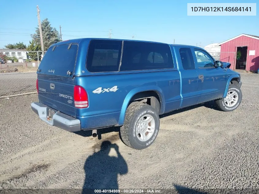 2004 Dodge Dakota VIN: 1D7HG12K14S684141 Lot: 40194989