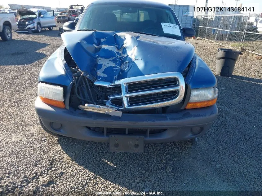 2004 Dodge Dakota VIN: 1D7HG12K14S684141 Lot: 40194989