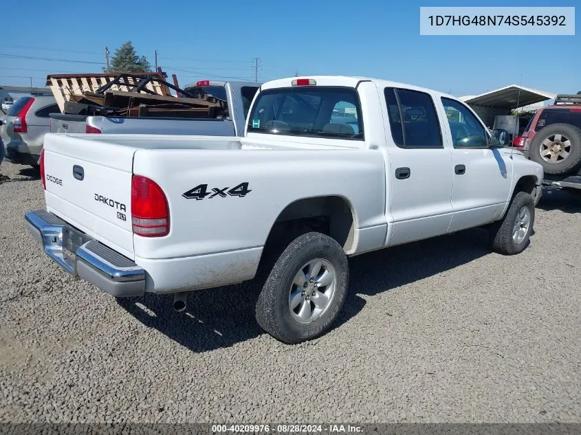 2004 Dodge Dakota Slt VIN: 1D7HG48N74S545392 Lot: 40209976