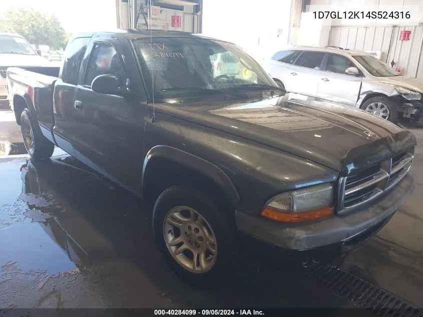 1D7GL12K14S524316 2004 Dodge Dakota