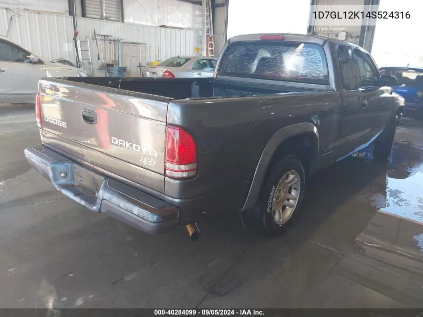 1D7GL12K14S524316 2004 Dodge Dakota