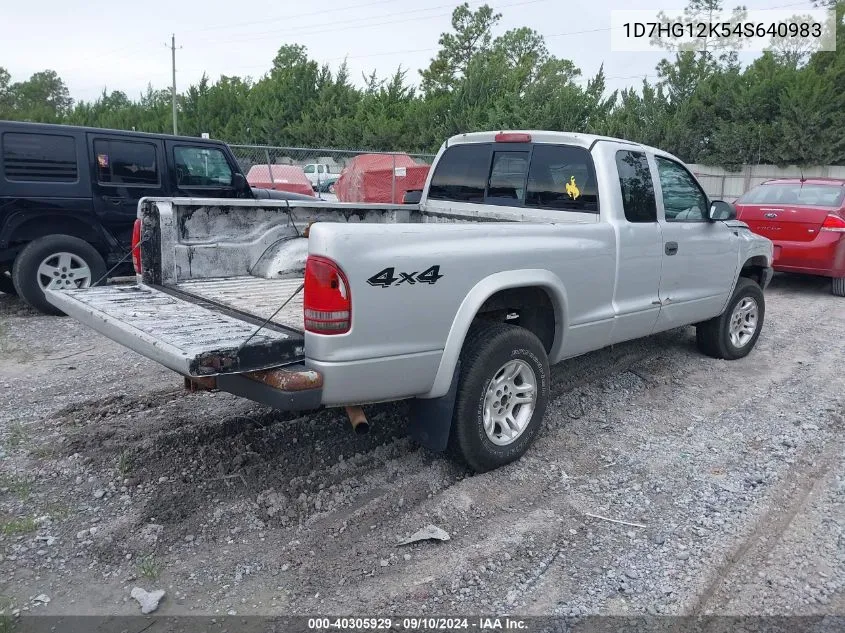 2004 Dodge Dakota VIN: 1D7HG12K54S640983 Lot: 40305929