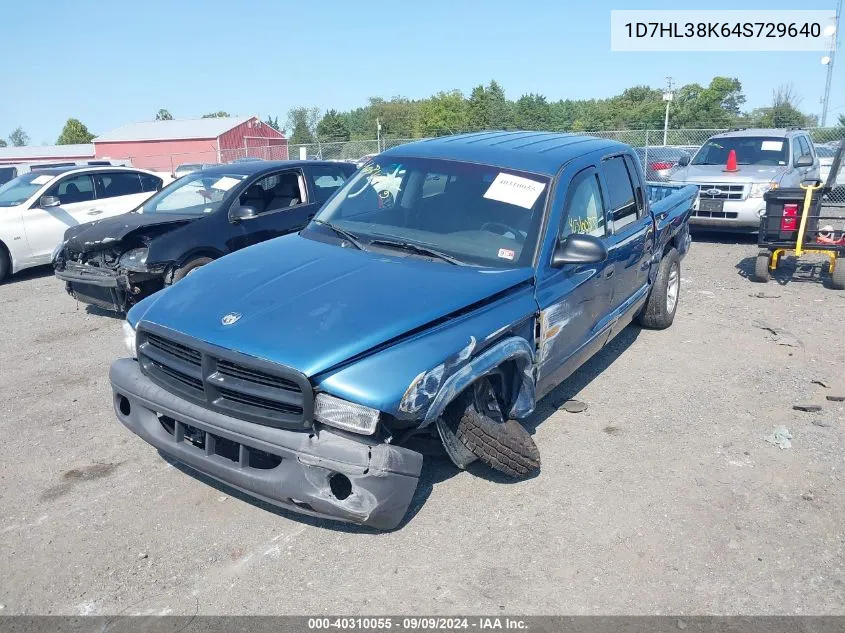 2004 Dodge Dakota Sport/Sxt VIN: 1D7HL38K64S729640 Lot: 40310055