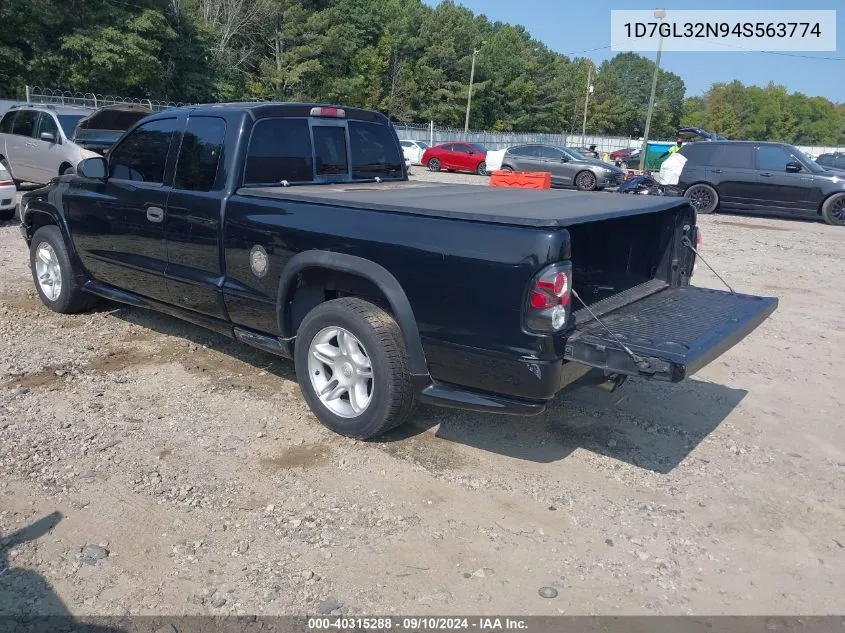 2004 Dodge Dakota Sport VIN: 1D7GL32N94S563774 Lot: 40315288